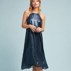 Anthropologie blue sequined
racer back shift dress
